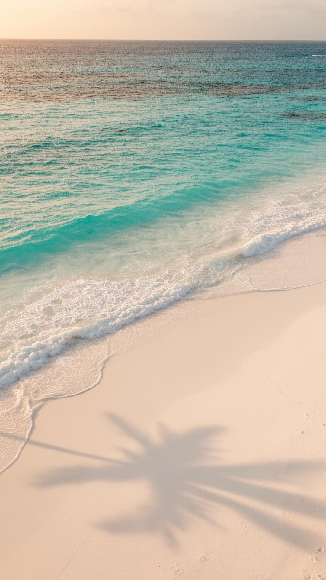 Playa elegante del Caribe al atardecer en Cancún